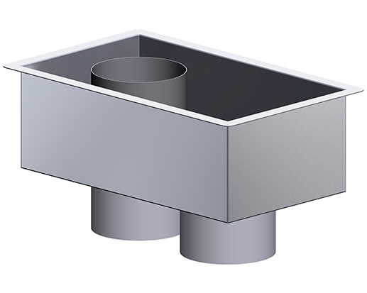 Roof Drainage Accessory Sump 650x430x390 200/150 SS316